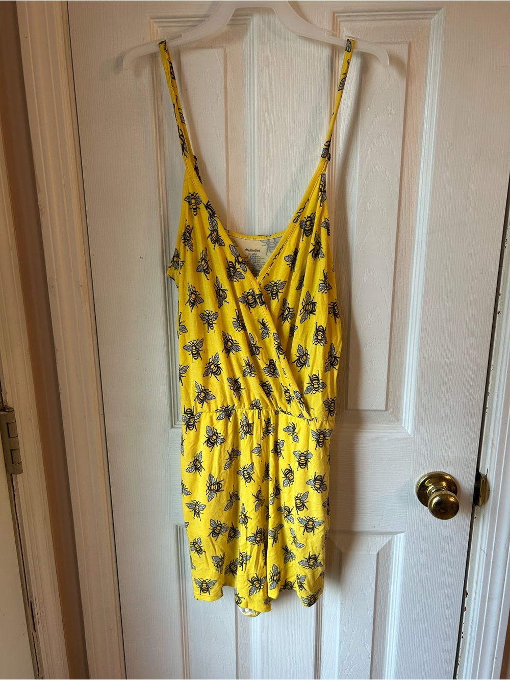 MeUndies Yellow Bee-Print Romper
